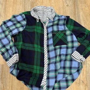 Aerie Blue and White Striped Shirt